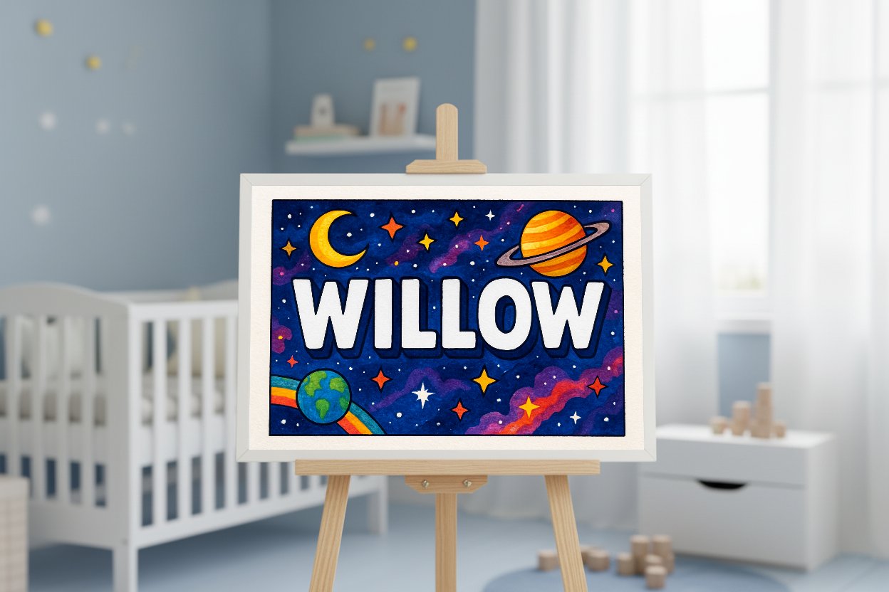 Personalized name art for Willow