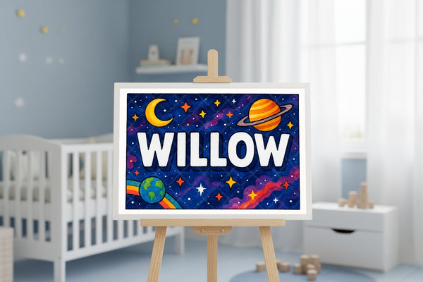 "Willow" Amongst the Stars Personalized Space Artwork
