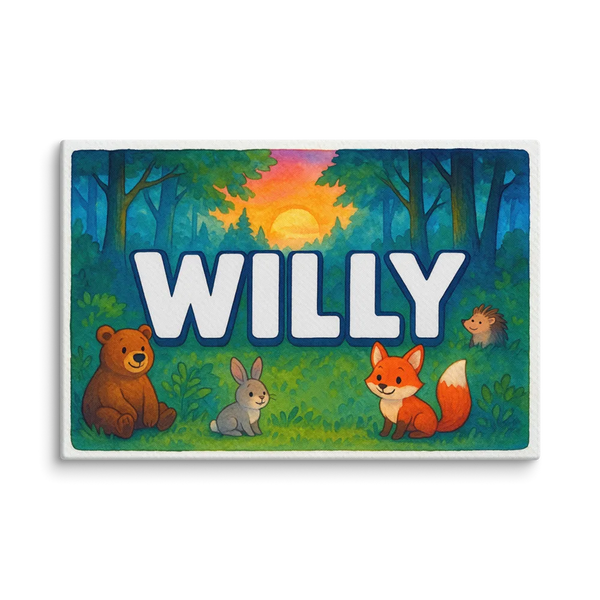 Willy Name Art - Forest Friends Personalized Wall Art