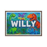 Willy Name Art - Dinosaur Adventure personalized wall print for kids