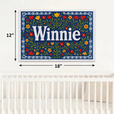 Winnie Name Art - Floral Farmhouse personalized wall print for kids