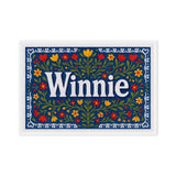 Winnie Name Art - Floral Farmhouse personalized wall print for kids