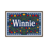 Winnie Name Art - Floral Farmhouse personalized wall print for kids