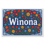 Winona Name Art - Floral Farmhouse personalized wall print for kids