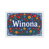 Winona Name Art - Floral Farmhouse personalized wall print for kids