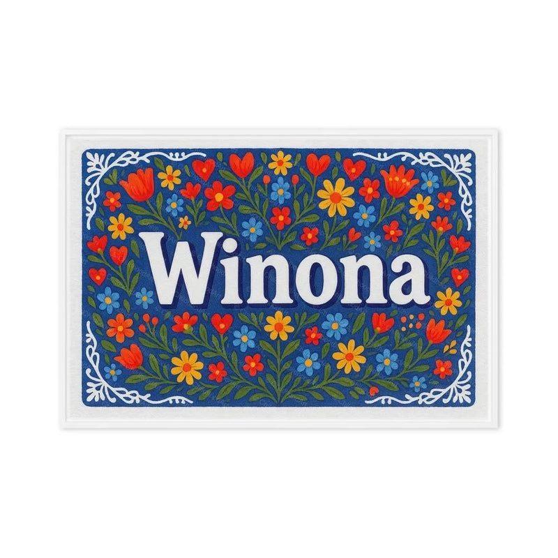 Winona Name Art - Floral Farmhouse personalized wall print for kids