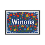 Winona Name Art - Floral Farmhouse personalized wall print for kids