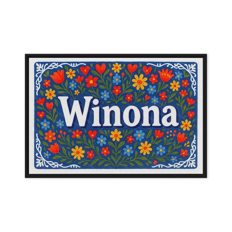 Winona Name Art - Floral Farmhouse personalized wall print for kids