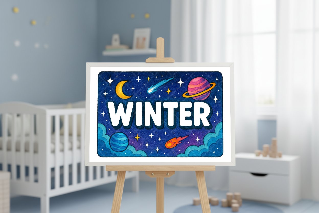 Personalized space name art for Winter