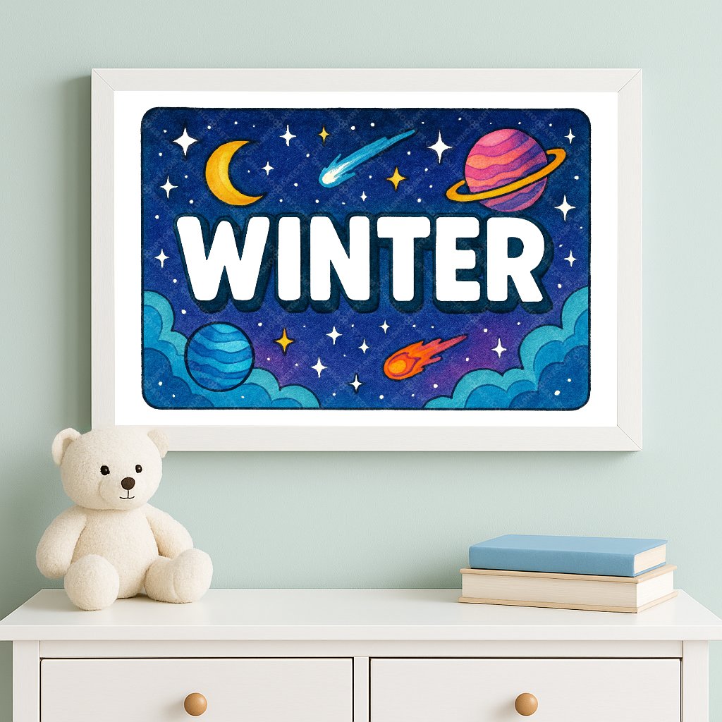 Personalized space name art for Winter