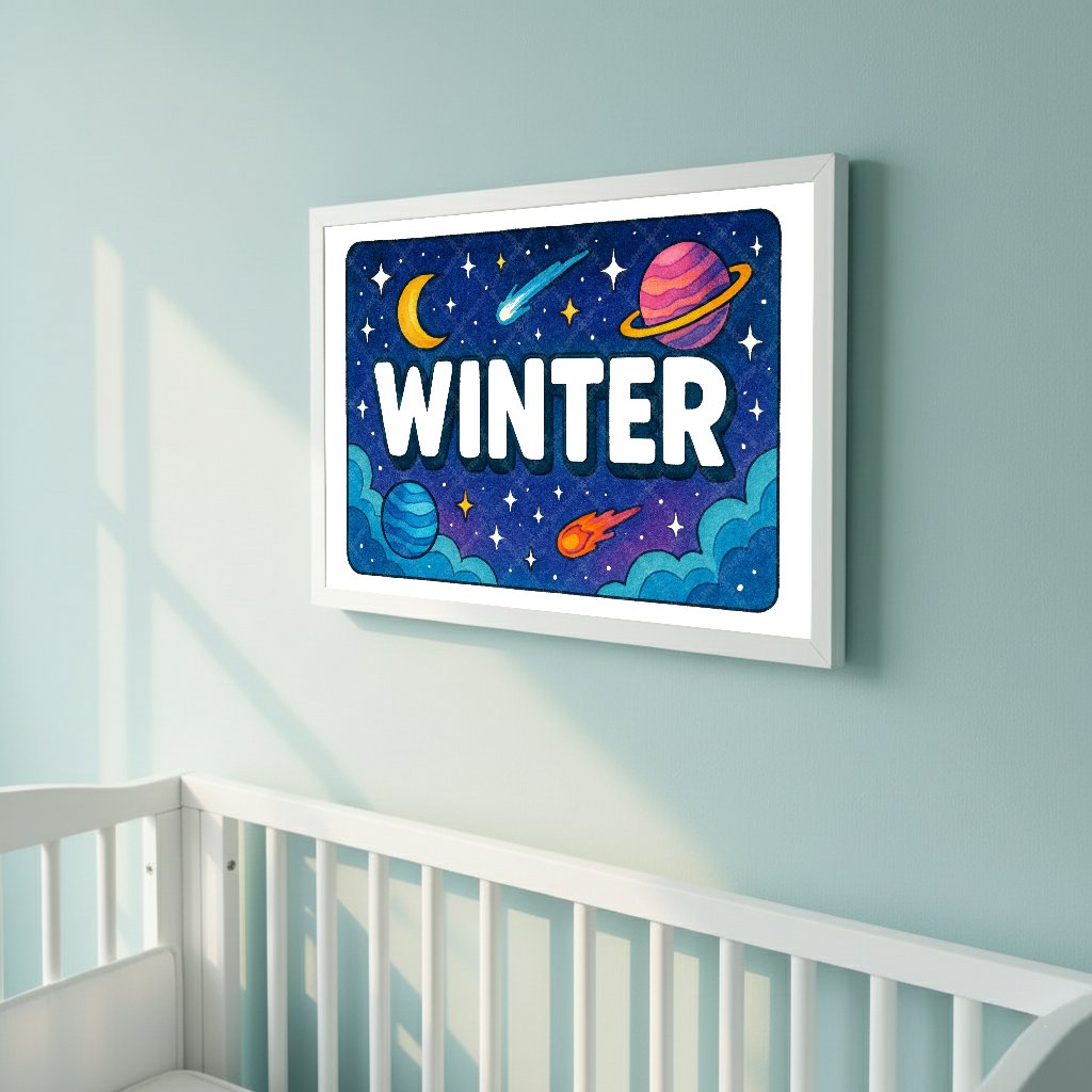Personalized space name art for Winter