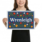 Wrenleigh Name Art - Floral Farmhouse personalized wall print for kids