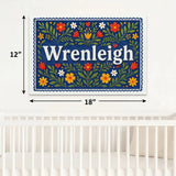 Wrenleigh Name Art - Floral Farmhouse personalized wall print for kids