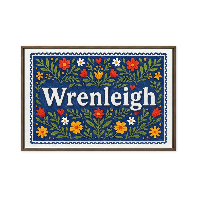 Wrenleigh Name Art - Floral Farmhouse personalized wall print for kids