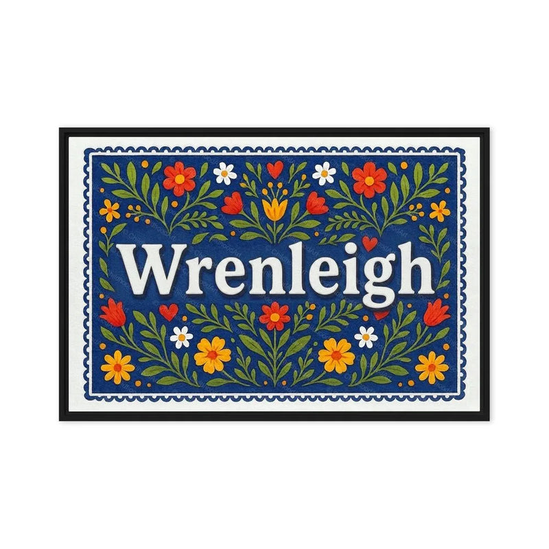 Wrenleigh Name Art - Floral Farmhouse personalized wall print for kids