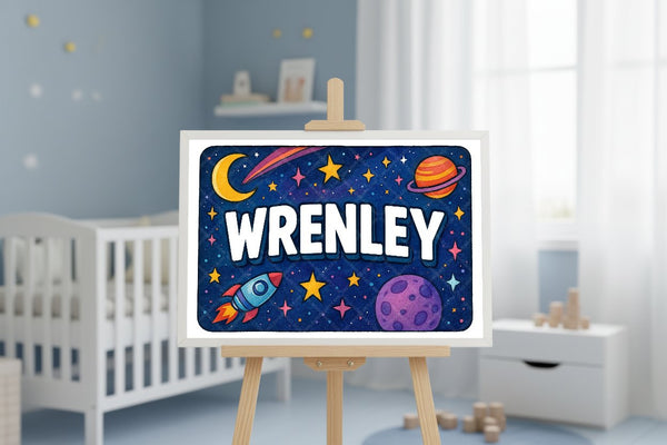 "Wrenley" Amongst the Stars Personalized Space Artwork