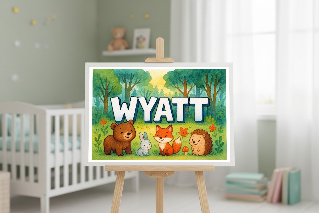 Personalized name art for Wyatt