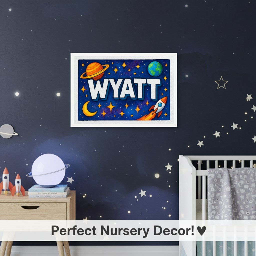 Personalized name art for Wyatt