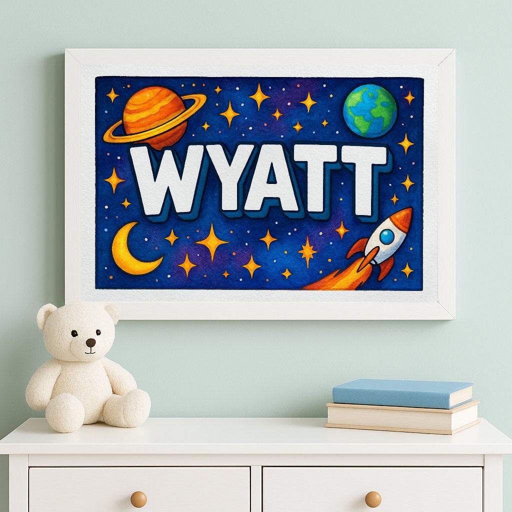 Personalized name art for Wyatt