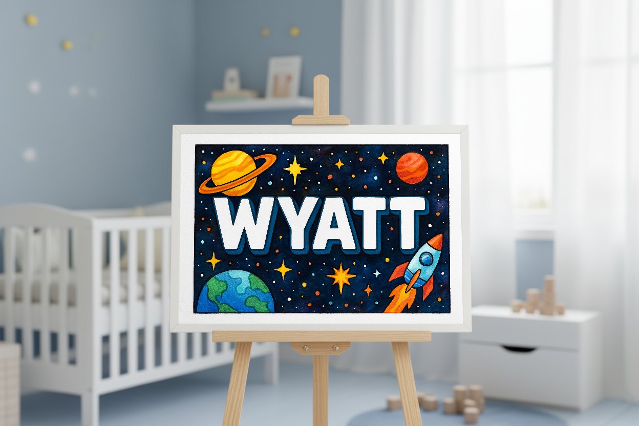 Personalized name art for Wyatt
