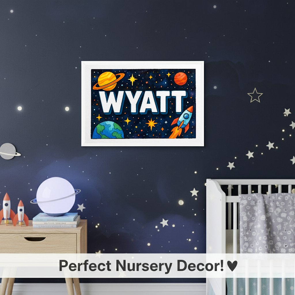Personalized name art for Wyatt
