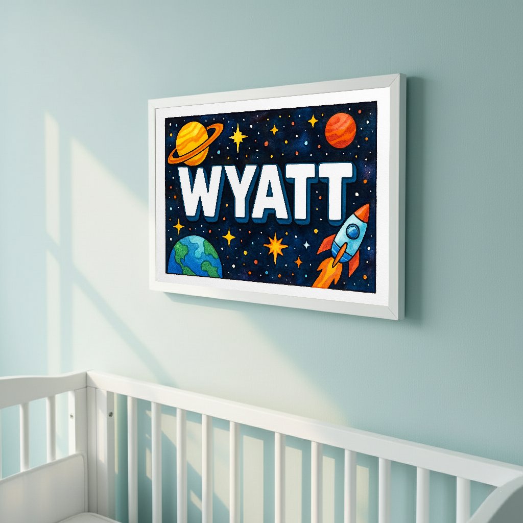 Personalized name art for Wyatt