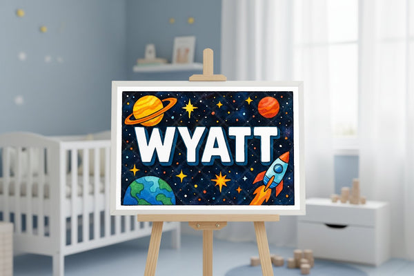 "Wyatt" Amongst the Stars Personalized Space Artwork