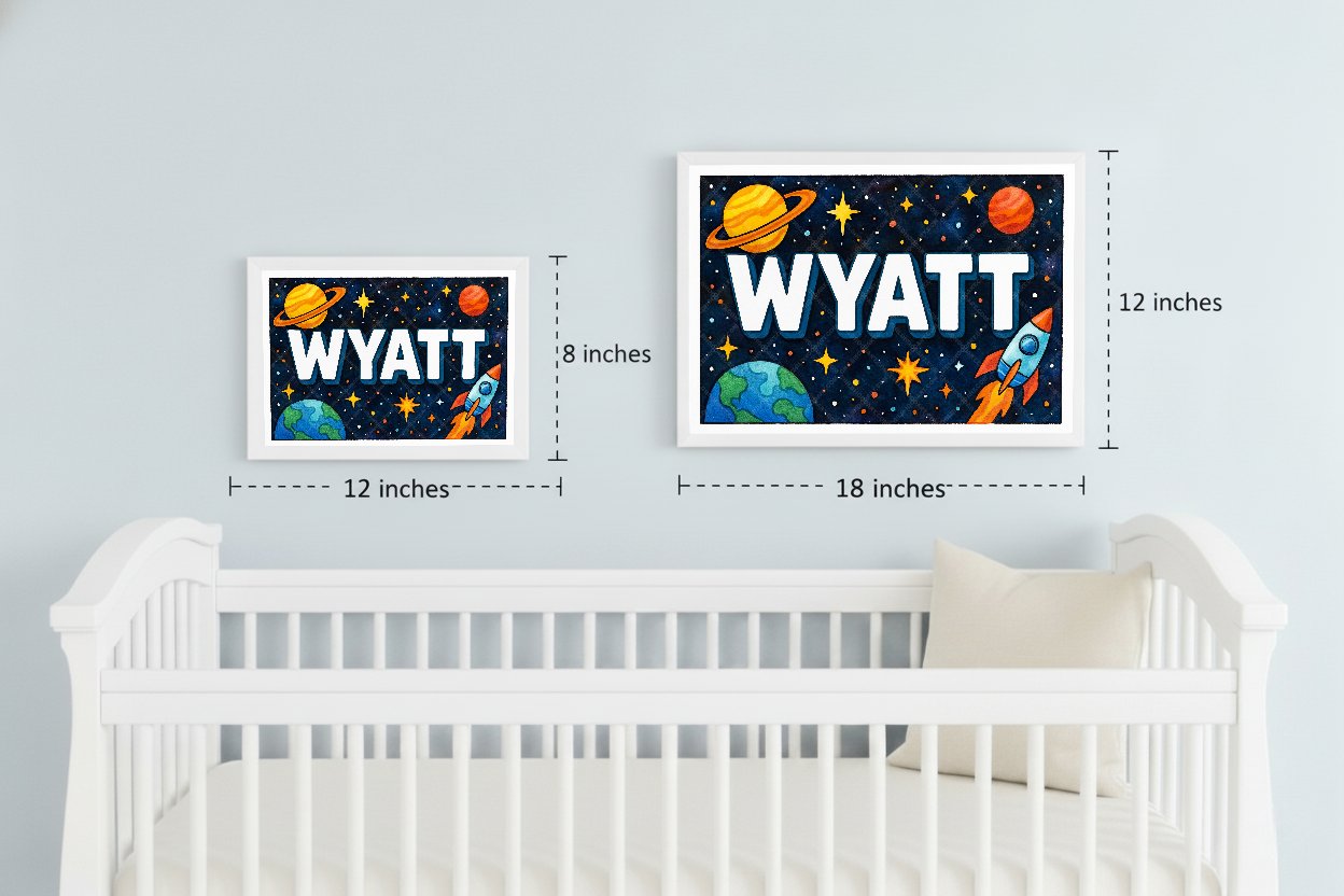 Personalized space name art for Wyatt