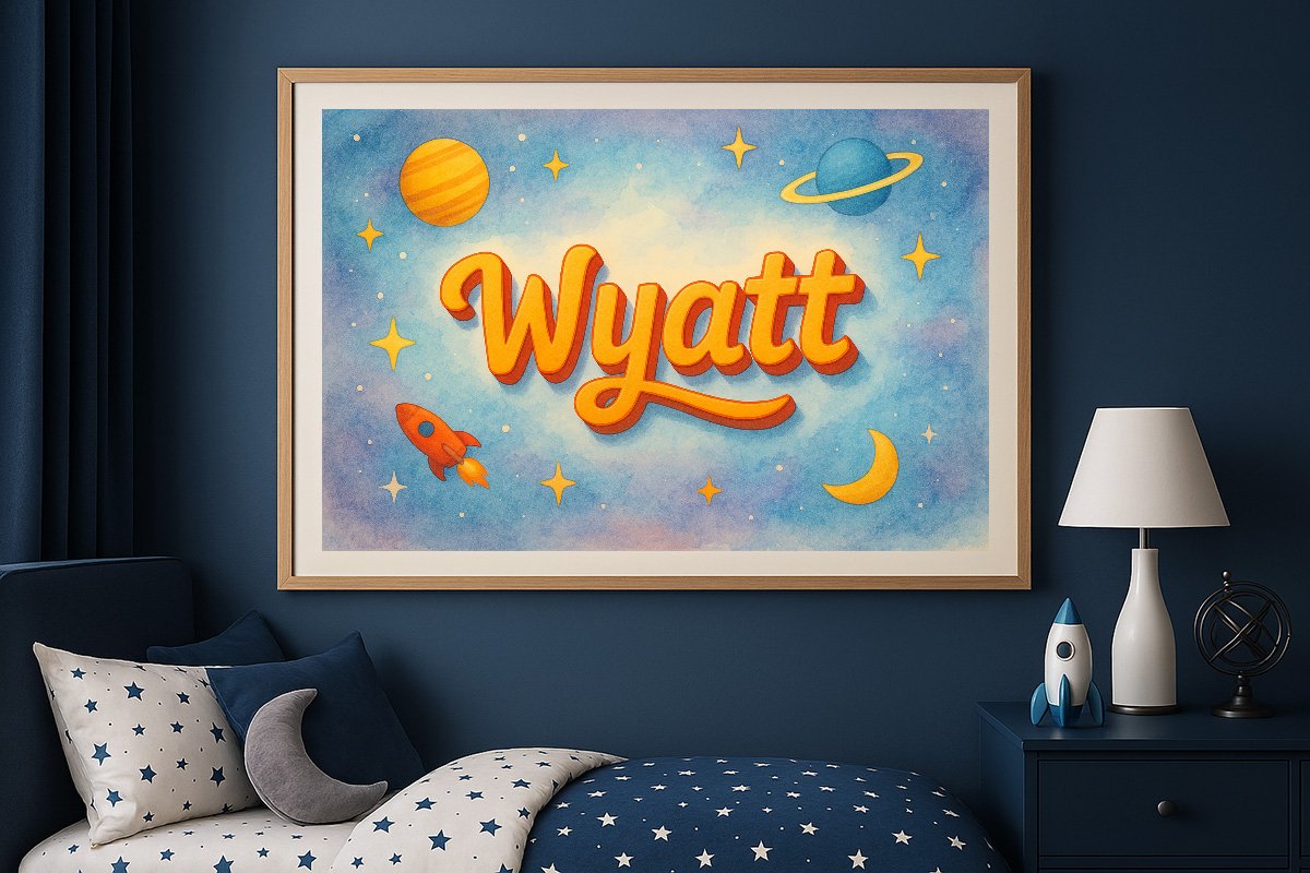 Wyatt Personalized Outer Space Art 191