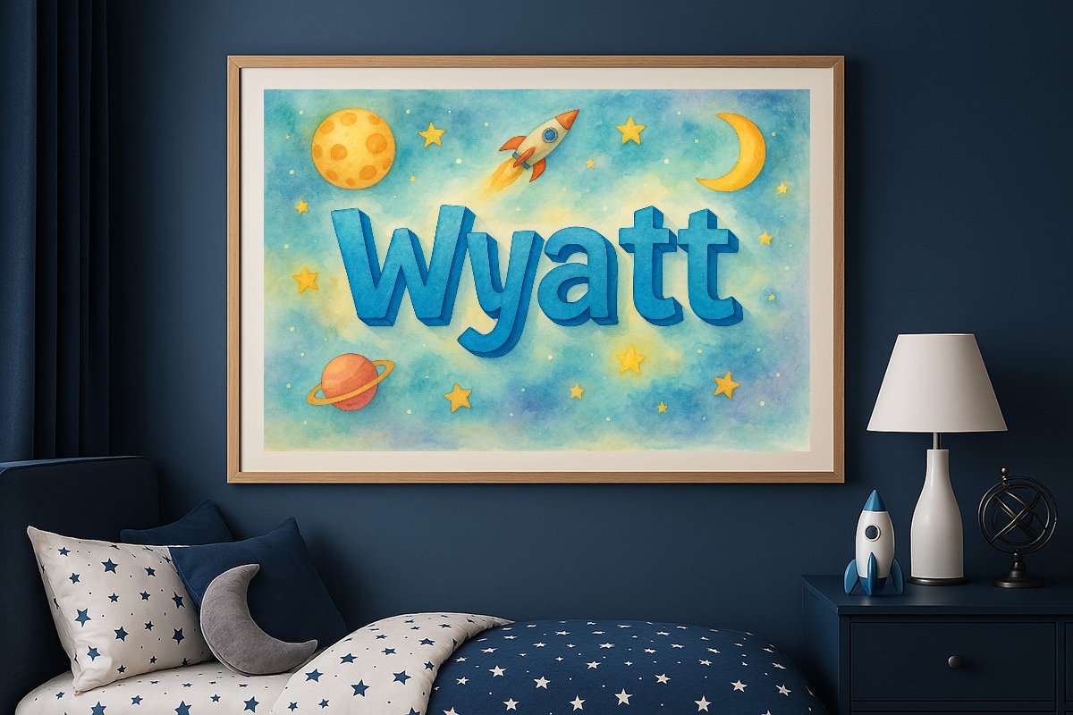Wyatt Personalized Outer Space Art 192