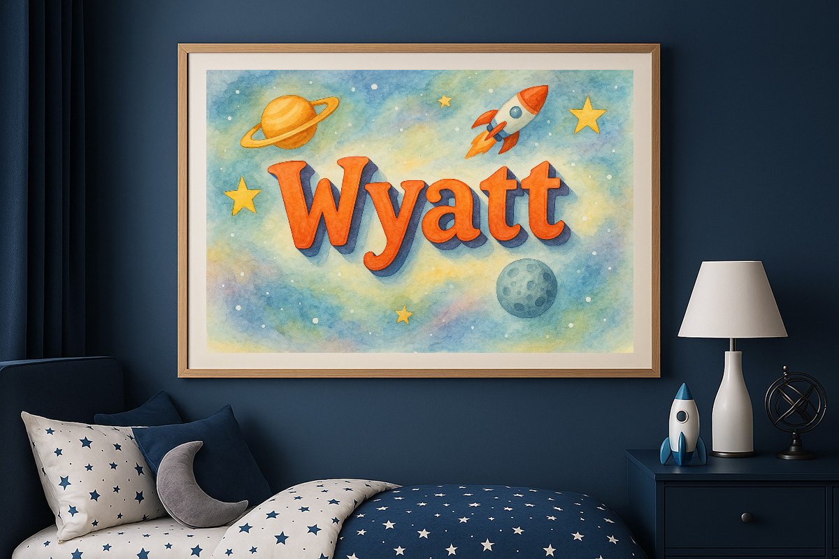 Wyatt Personalized Outer Space Art 193