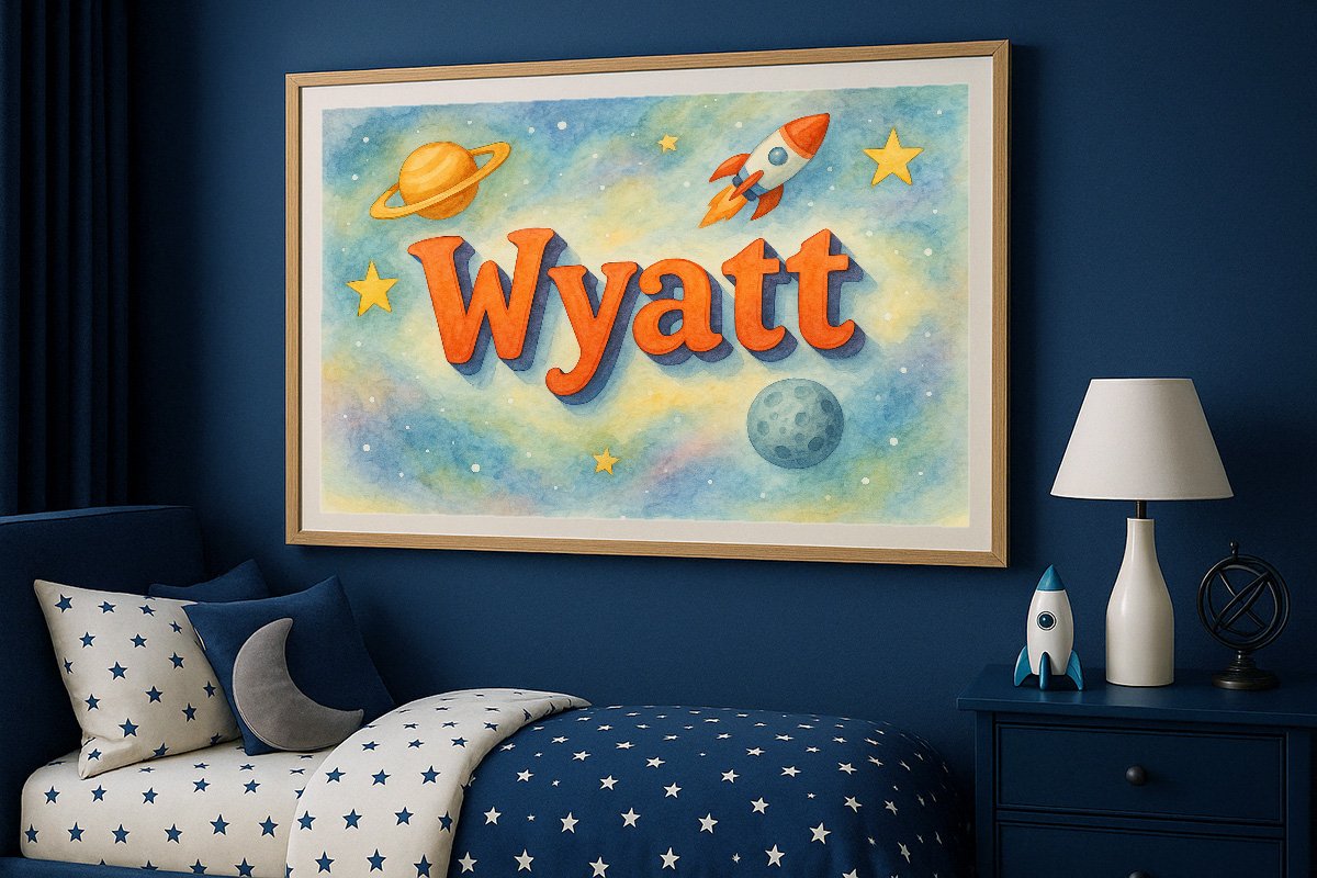 Wyatt Personalized Outer Space Art 193