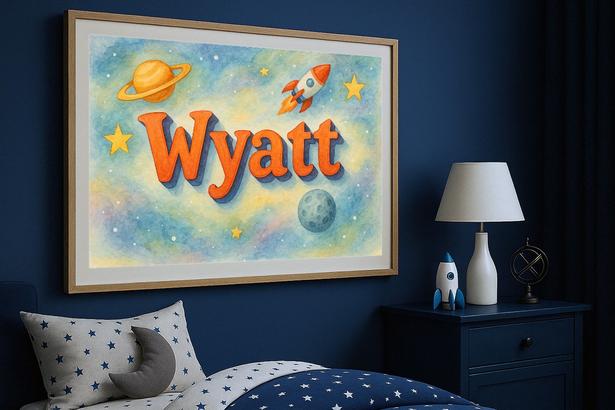 Wyatt Personalized Outer Space Art 193