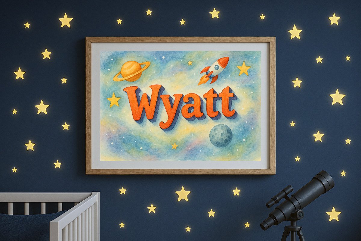 Wyatt Personalized Outer Space Art 193