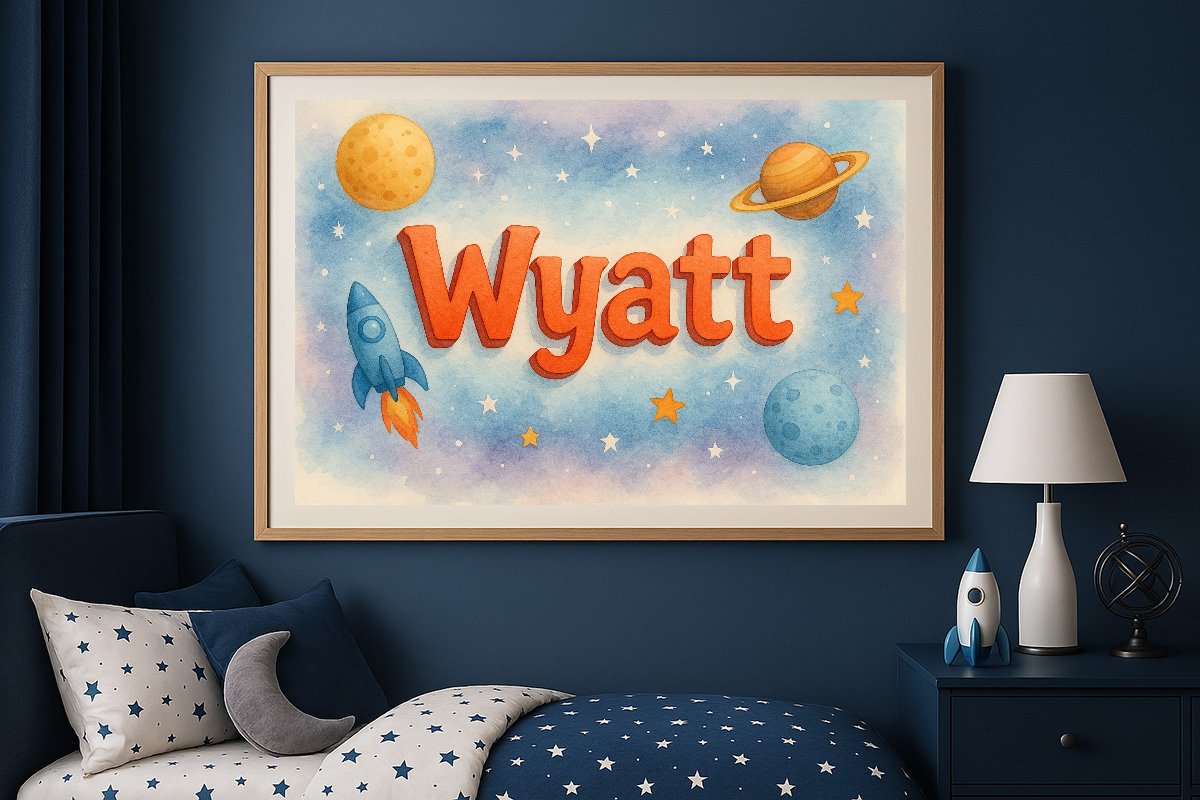 Wyatt Personalized Outer Space Art 194