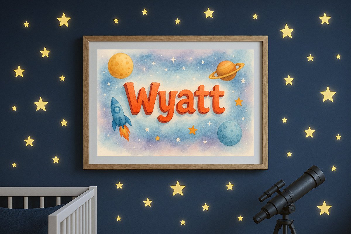 Wyatt Personalized Outer Space Art 194