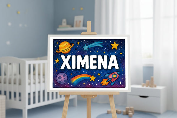 "Ximena" Amongst the Stars Personalized Space Artwork