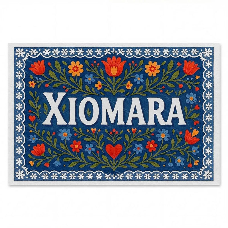 Xiomara Name Art - Floral Farmhouse personalized wall print for kids