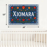 Xiomara Name Art - Floral Farmhouse personalized wall print for kids
