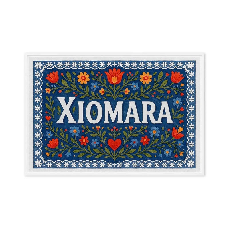 Xiomara Name Art - Floral Farmhouse personalized wall print for kids