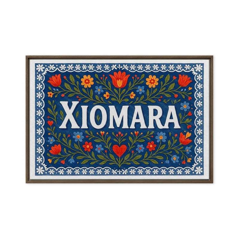 Xiomara Name Art - Floral Farmhouse personalized wall print for kids