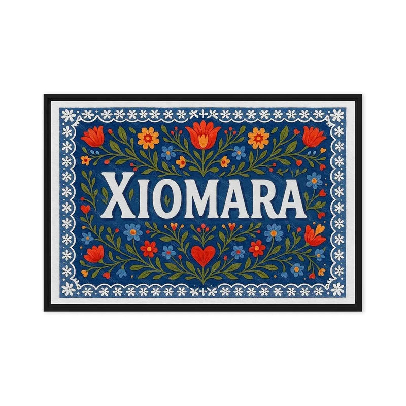 Xiomara Name Art - Floral Farmhouse personalized wall print for kids