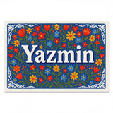 Yazmin Name Art - Floral Farmhouse personalized wall print for kids