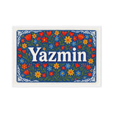 Yazmin Name Art - Floral Farmhouse personalized wall print for kids