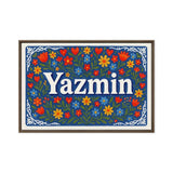 Yazmin Name Art - Floral Farmhouse personalized wall print for kids