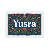 Yusra Name Art - Floral Farmhouse personalized wall print for kids