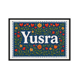 Yusra Name Art - Floral Farmhouse personalized wall print for kids
