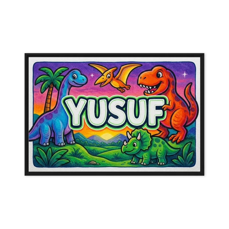 Yusuf Name Art - Dinosaur Adventure personalized wall print for kids