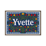 Yvette Name Art - Floral Farmhouse personalized wall print for kids
