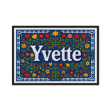 Yvette Name Art - Floral Farmhouse personalized wall print for kids